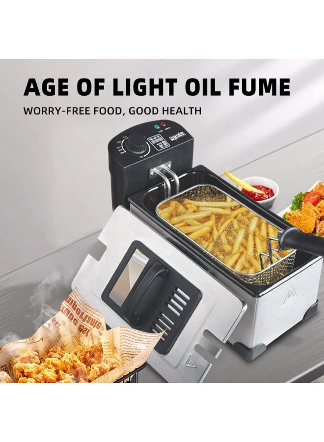 دي اس بي مقلاة كهربائية مصنوعة من الفولاذ المقاوم للصدأ، سعة 3 لترات، قابلة لضبط درجة الحرارة من 130 إلى 190 درجة مئوية 2000 وات - Image 3